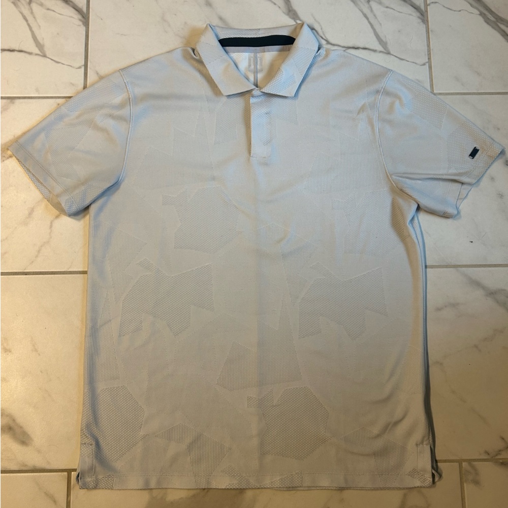 Nike Tiger Woods Men's Light Gray Polygon Jacquard Golf Shirt